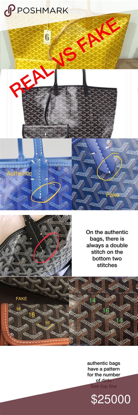 fake vs original goyard tote|genuine goyard bag.